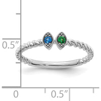 14K White Gold Birthstone Mother's Ring with Prong Set Gemstones by Oro Pregiato