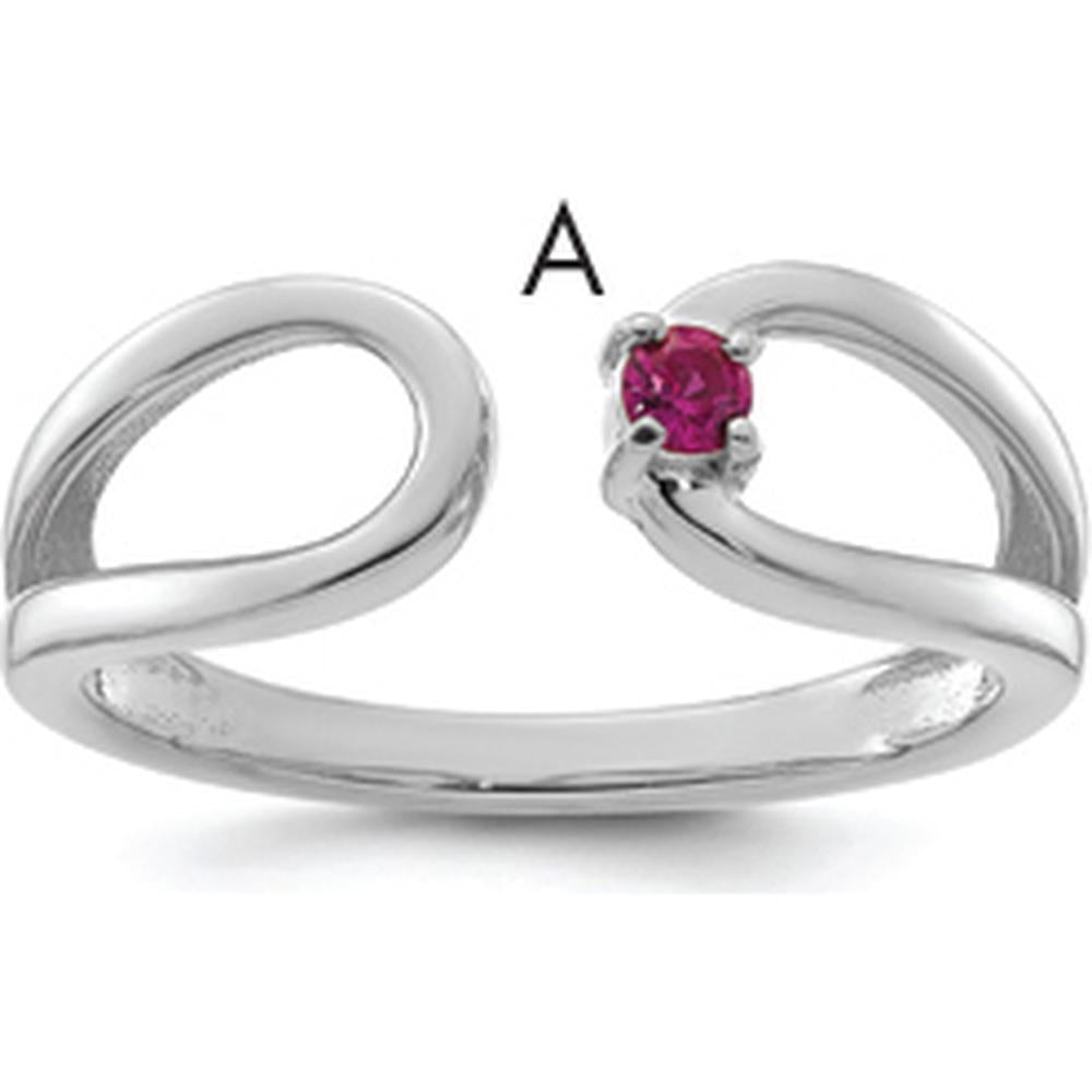 14K White Gold Birthstone Mother's Wrap Ring - Personalized Birthstone by Oro Pregiato