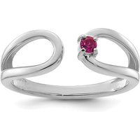 14K White Gold Birthstone Mother's Wrap Ring - Personalized Birthstone by Oro Pregiato