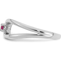 14K White Gold Birthstone Mother's Wrap Ring - Personalized Birthstone by Oro Pregiato