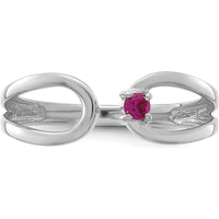 14K White Gold Birthstone Mother's Wrap Ring - Personalized Birthstone by Oro Pregiato