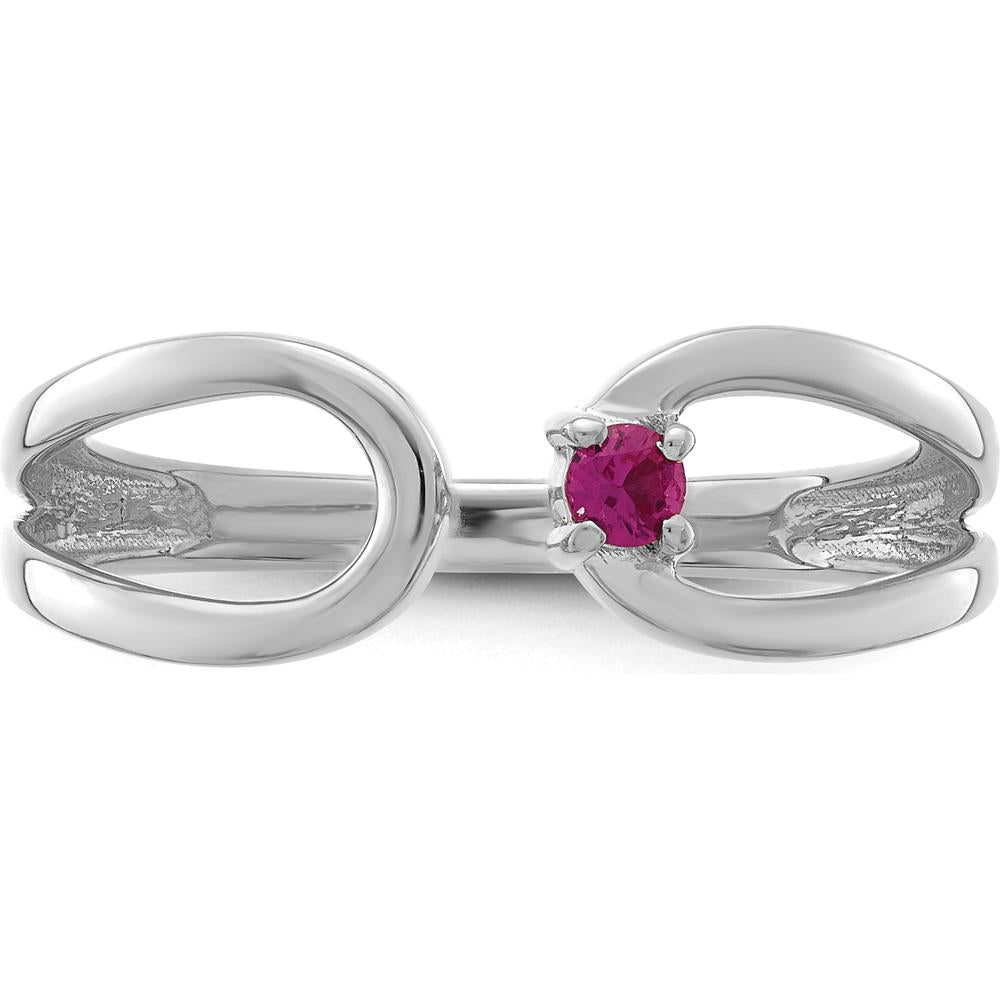 14K White Gold Birthstone Mother's Wrap Ring - Personalized Birthstone by Oro Pregiato