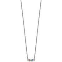 14K White Gold Birthstone Necklace Pendant with 5 Custom Stones by Oro Pregiato