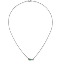 14K White Gold Birthstone Necklace Pendant with 5 Custom Stones by Oro Pregiato