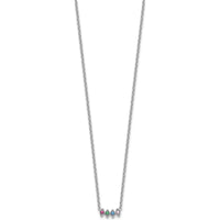 14K White Gold Birthstone Pendant Necklace for Mothers - Customizable with 4 Birthstones by Oro Pregiato