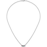 14K White Gold Birthstone Pendant Necklace for Mothers - Customizable with 4 Birthstones by Oro Pregiato