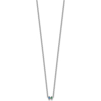 14K White Gold Birthstone Pendant Necklace with Cable Chain - Customizable Gemstone Mounting by Oro Pregiato