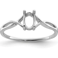 14K White Gold Birthstone Ring Mounting with Prong Setting by Oro Pregiato