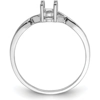 14K White Gold Birthstone Ring Mounting with Prong Setting by Oro Pregiato