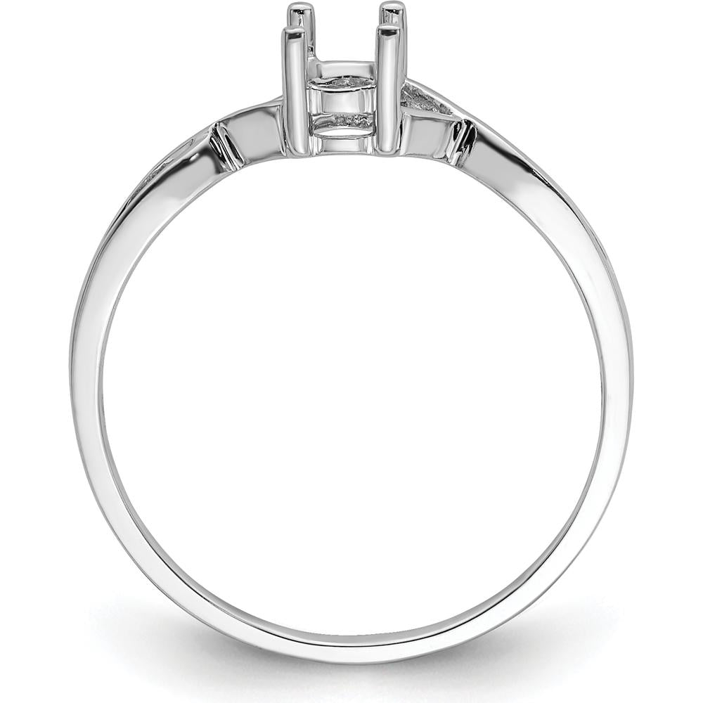 14K White Gold Birthstone Ring Mounting with Prong Setting by Oro Pregiato