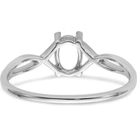 14K White Gold Birthstone Ring Mounting with Prong Setting by Oro Pregiato