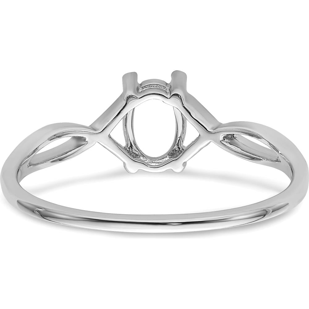 14K White Gold Birthstone Ring Mounting with Prong Setting by Oro Pregiato