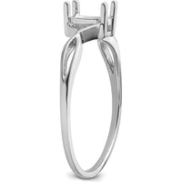 14K White Gold Birthstone Ring Mounting with Prong Setting by Oro Pregiato
