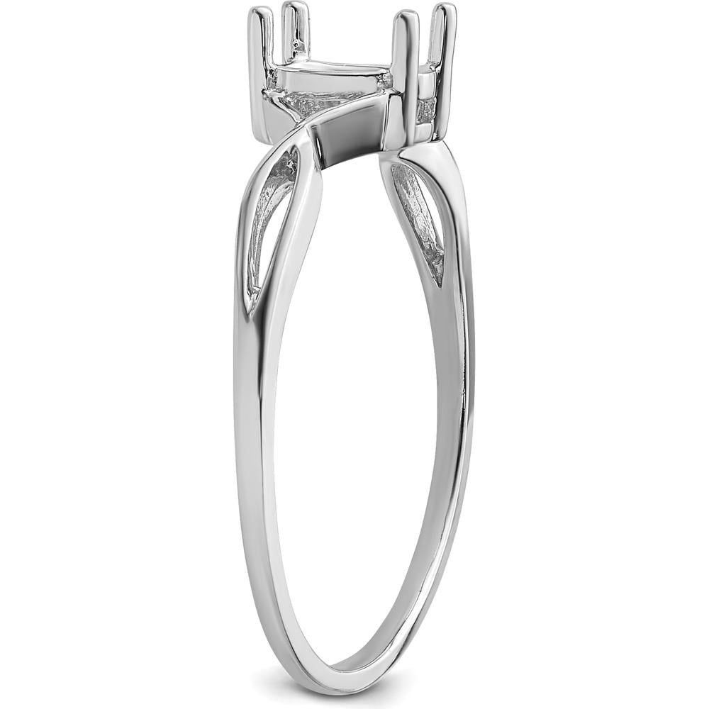 14K White Gold Birthstone Ring Mounting with Prong Setting by Oro Pregiato