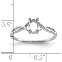 14K White Gold Birthstone Ring Mounting with Prong Setting by Oro Pregiato