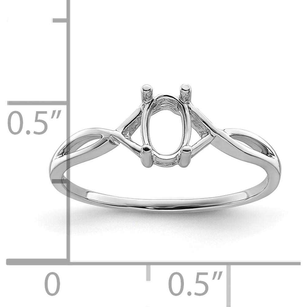 14K White Gold Birthstone Ring Mounting with Prong Setting by Oro Pregiato
