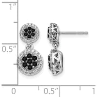 14K White Gold Black and White Diamond Cluster Dangle Earrings - 0.21 Carat Total Diamond Weight by Monteluci Fine Jewelry
