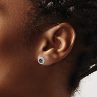 14K White Gold Black and White Diamond Cluster Post Earrings - 0.0270 Carat Total Diamond Weight by Monteluci Fine Jewelry