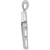 14K White Gold Black and White Diamond Cross Pendant with 1/5 Carat Total Diamond Weight by Monteluci Fine Jewelry