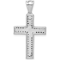 14K White Gold Black and White Diamond Cross Pendant with 1/5 Carat Total Diamond Weight by Monteluci Fine Jewelry