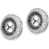 14K White Gold Black and White Diamond Earring Jackets with Cluster Design - 0.55 Carats Total Diamond Weight by Monteluci Fine Jewelry