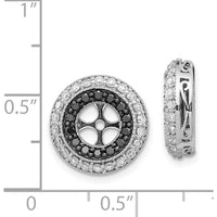 14K White Gold Black and White Diamond Earring Jackets with Cluster Design - 0.55 Carats Total Diamond Weight by Monteluci Fine Jewelry