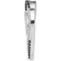14K White Gold Black and White Diamond Entwined Heart Pendant - 0.48 Carat Total Diamond Weight by Monteluci Fine Jewelry