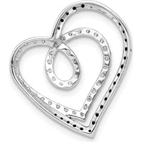 14K White Gold Black and White Diamond Entwined Heart Pendant - 0.48 Carat Total Diamond Weight by Monteluci Fine Jewelry
