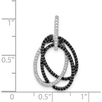14K White Gold Black and White Diamond Oval Pendant - 0.14 Carat Total Diamond Weight by Monteluci Fine Jewelry