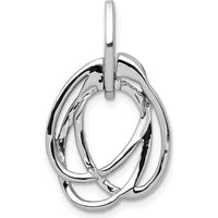 14K White Gold Black and White Diamond Oval Pendant - 0.14 Carat Total Diamond Weight by Monteluci Fine Jewelry