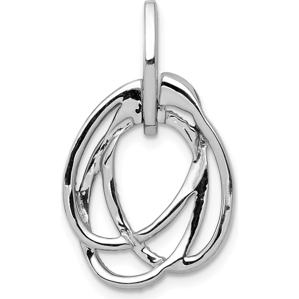 14K White Gold Black and White Diamond Oval Pendant - 0.14 Carat Total Diamond Weight by Monteluci Fine Jewelry