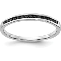 14K White Gold Black Diamond Channel Band - 0.01 Carat Total Diamond Weight by 0