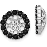 14K White Gold Black Diamond Cluster Earring Jackets - 0.0347 Carats Total Diamond Weight by Monteluci Fine Jewelry