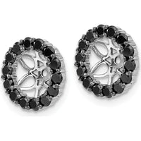 14K White Gold Black Diamond Cluster Earring Jackets - 0.0347 Carats Total Diamond Weight by Monteluci Fine Jewelry