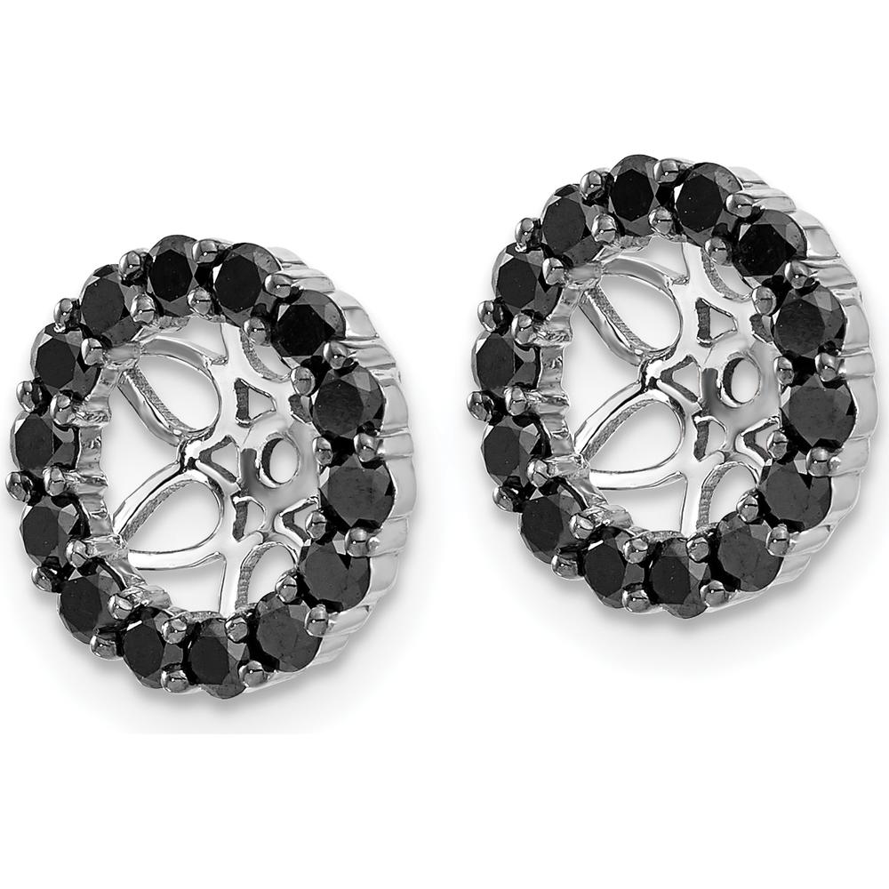 14K White Gold Black Diamond Cluster Earring Jackets - 0.0347 Carats Total Diamond Weight by Monteluci Fine Jewelry