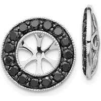 14K White Gold Black Diamond Cluster Earring Jackets - 1 Carats Total Diamond Weight by Monteluci Fine Jewelry