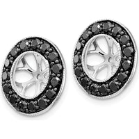 14K White Gold Black Diamond Cluster Earring Jackets - 1 Carats Total Diamond Weight by Monteluci Fine Jewelry