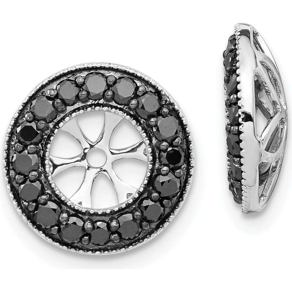 14K White Gold Black Diamond Earring Jackets - 0.02 Carats Total Diamond Weight by Monteluci Fine Jewelry