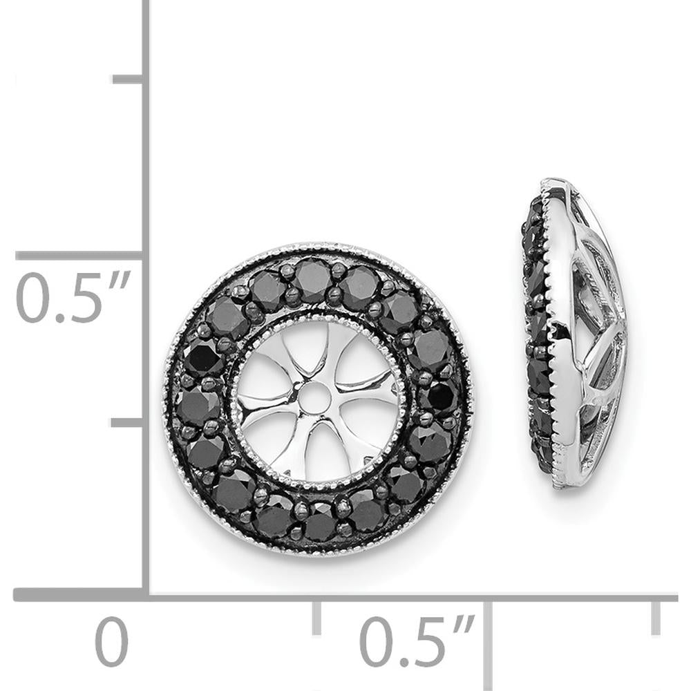 14K White Gold Black Diamond Earring Jackets - 0.02 Carats Total Diamond Weight by Monteluci Fine Jewelry