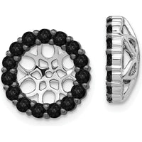 14K White Gold Black Diamond Earring Jackets - 0.035 Carats Total Black Diamond Weight by Monteluci Fine Jewelry