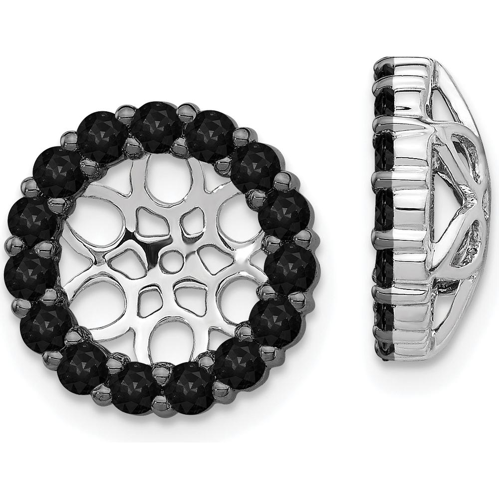 14K White Gold Black Diamond Earring Jackets - 0.035 Carats Total Black Diamond Weight by Monteluci Fine Jewelry