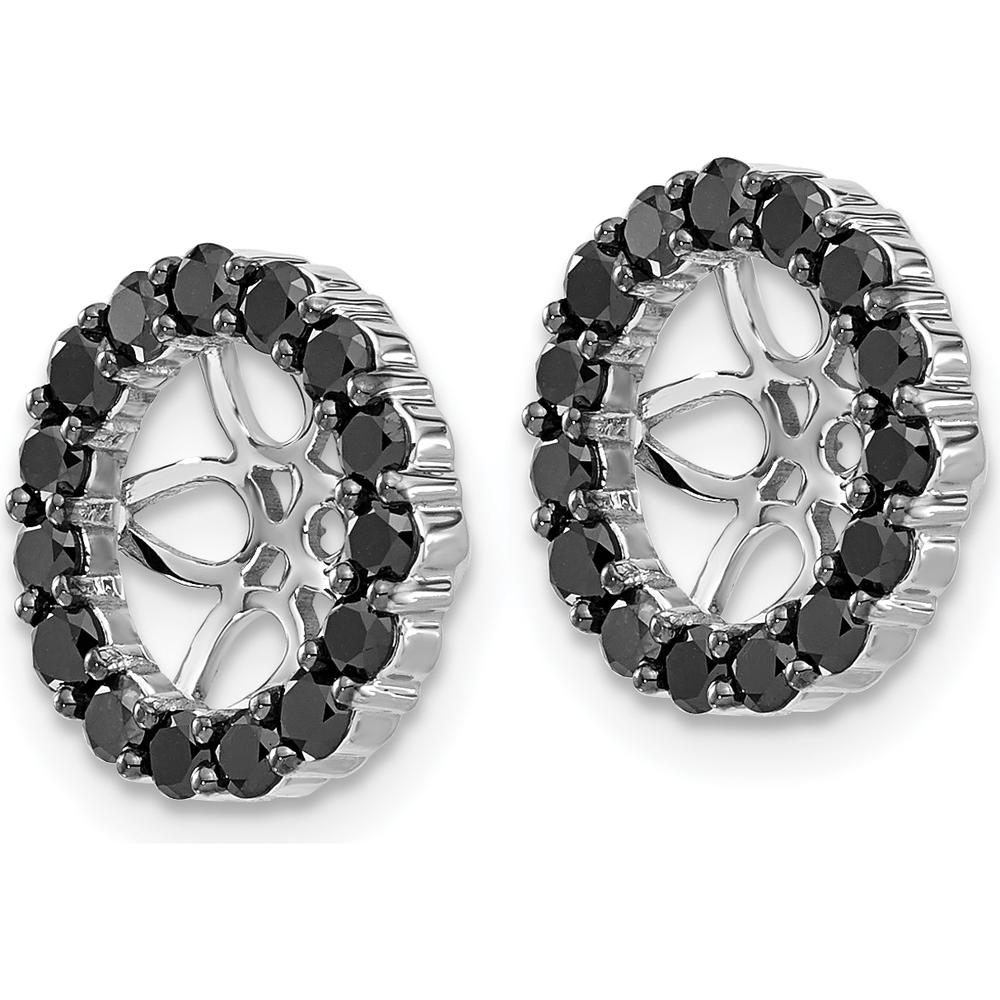 14K White Gold Black Diamond Earring Jackets - 0.035 Carats Total Black Diamond Weight by Monteluci Fine Jewelry