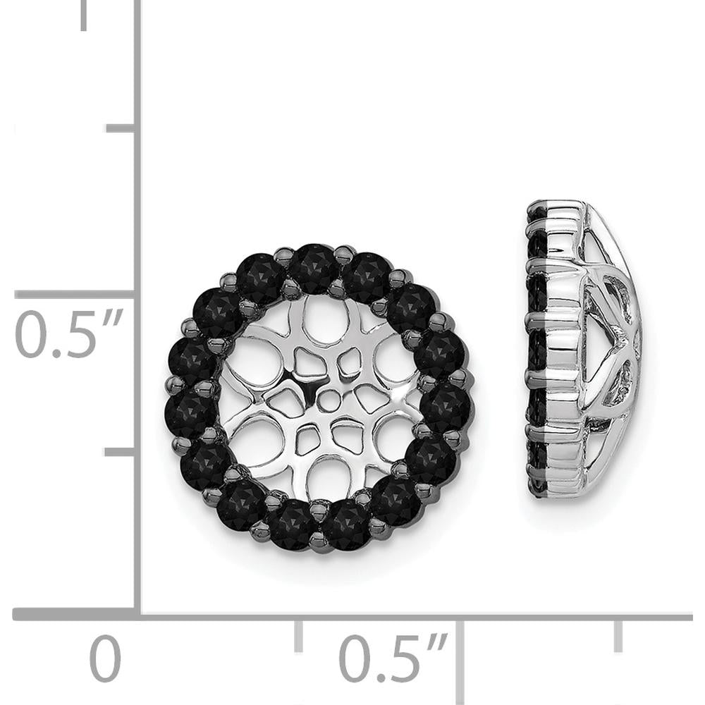 14K White Gold Black Diamond Earring Jackets - 0.035 Carats Total Black Diamond Weight by Monteluci Fine Jewelry