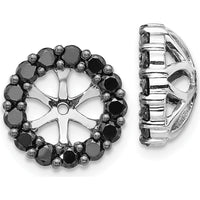 14K White Gold Black Diamond Earring Jackets - 0.04 Carats Total Diamond Weight by Monteluci Fine Jewelry