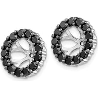 14K White Gold Black Diamond Earring Jackets - 0.04 Carats Total Diamond Weight by Monteluci Fine Jewelry