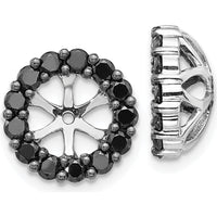 14K White Gold Black Diamond Earring Jackets - 0.234 Carats Total Diamond Weight by Monteluci Fine Jewelry