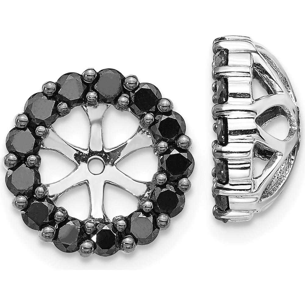 14K White Gold Black Diamond Earring Jackets - 0.234 Carats Total Diamond Weight by Monteluci Fine Jewelry