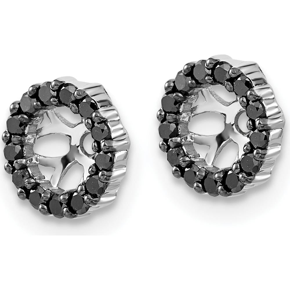14K White Gold Black Diamond Earring Jackets - 0.234 Carats Total Diamond Weight by Monteluci Fine Jewelry