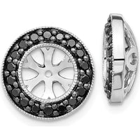 14K White Gold Black Diamond Earring Jackets with 36 Round-Cut Black Diamonds - 0.01 Carats Total Carat Weight by Monteluci Fine Jewelry