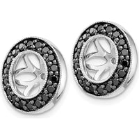 14K White Gold Black Diamond Earring Jackets with 36 Round-Cut Black Diamonds - 0.01 Carats Total Carat Weight by Monteluci Fine Jewelry